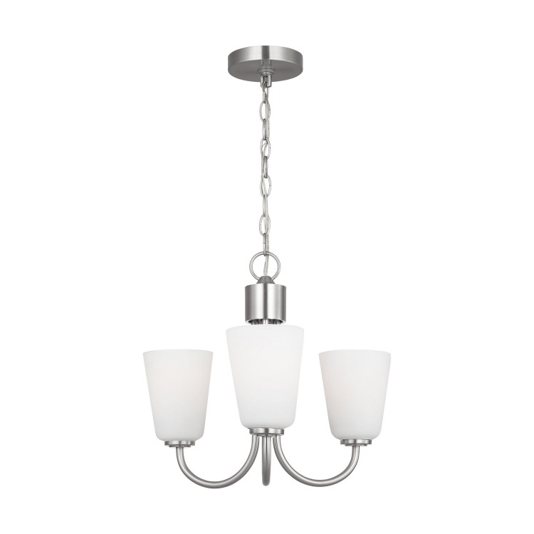 Generation Lighting - GLC1123BS - Three Light Chandelier - Miles - Brushed Nickel