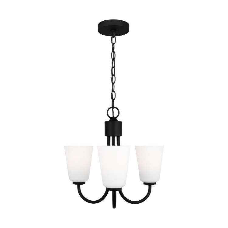 Generation Lighting - GLC1123MBK - Three Light Chandelier - Miles - Midnight Black Generation Lighting - GLC1123MBK - Three Light Chandelier - Miles - Midnight Black