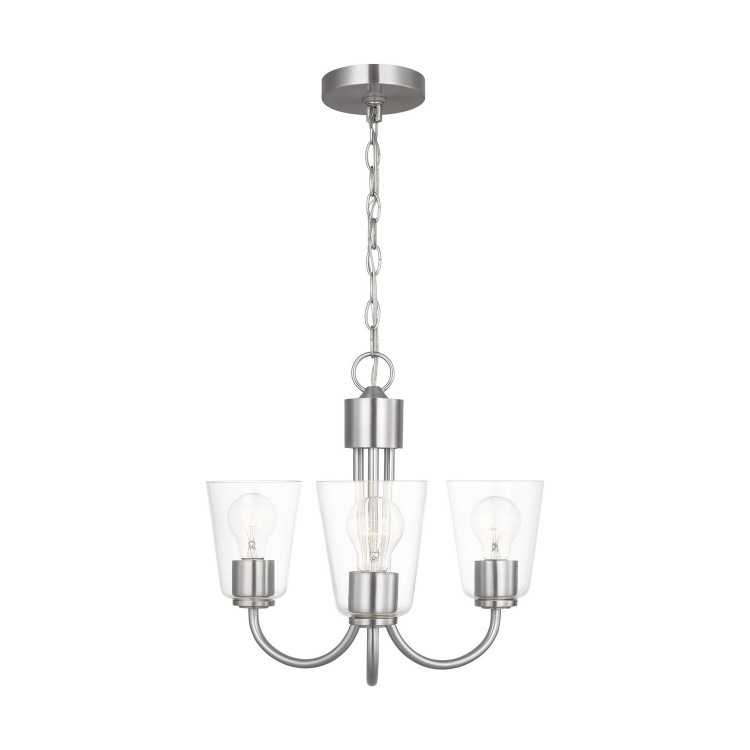 Generation Lighting - GLC1153BS - Three Light Chandelier - Miles - Brushed Nickel