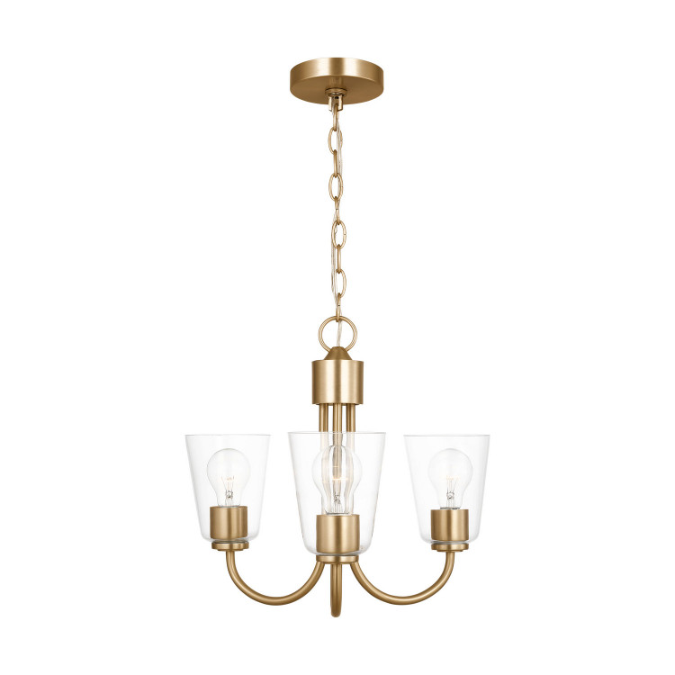 Generation Lighting - GLC1153SB - Three Light Chandelier - Miles - Satin Brass