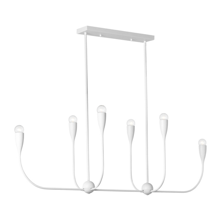 Generation Lighting - GLC1226MWT - Six Light Linear Chandelier - Maya - Matte White Generation Lighting - GLC1226MWT - Six Light Linear Chandelier - Maya - Matte White
