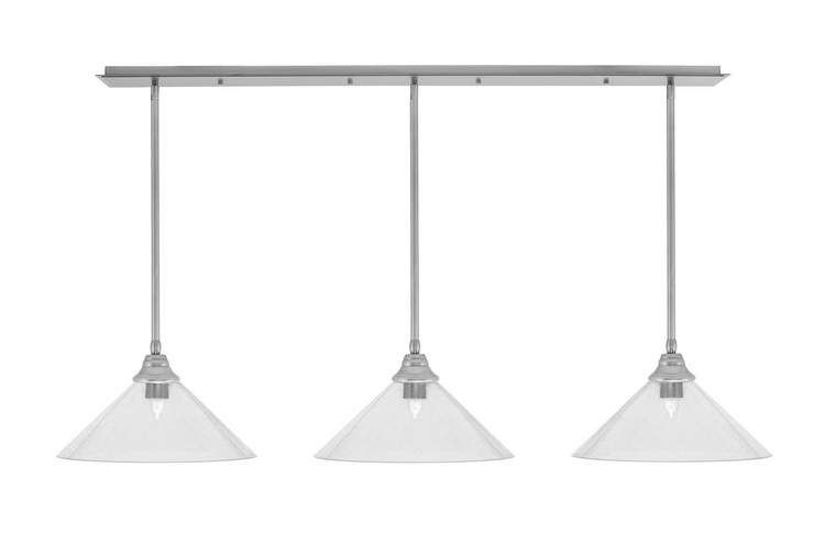 Toltec Lighting - 48-BN-308 - Three Light Linear Pendalier - Stem - Brushed Nickel