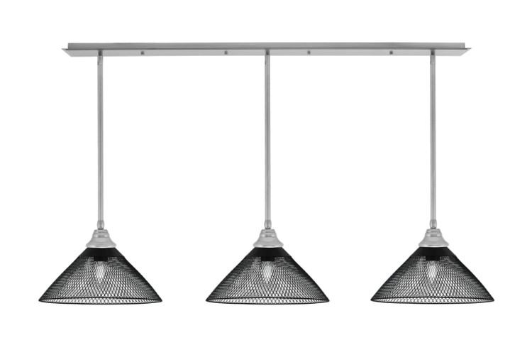 Toltec Lighting - 48-BN-808-MB - Three Light Linear Pendalier - Stem - Brushed Nickel