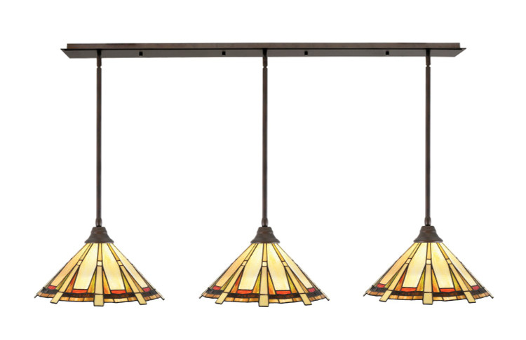 Toltec Lighting - 48-BRZ-934 - Three Light Linear Pendalier - Stem - Bronze