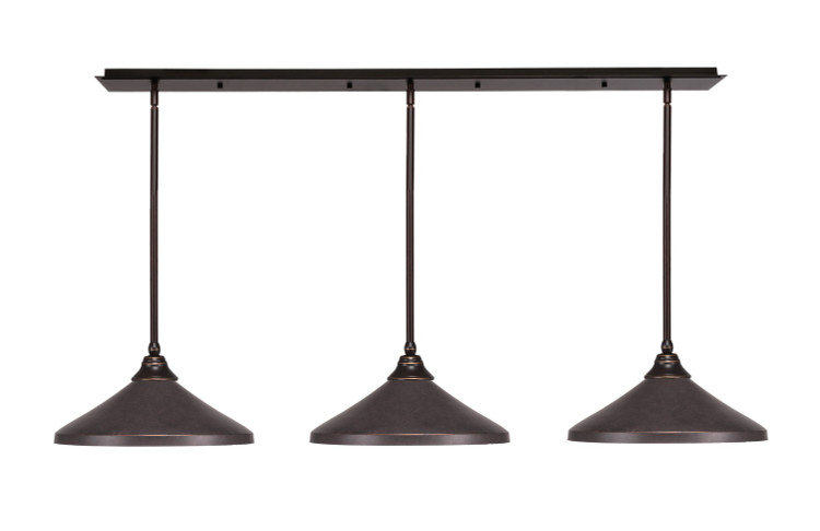 Toltec Lighting - 48-DG-422-DG - Three Light Linear Pendalier - Stem - Dark Granite