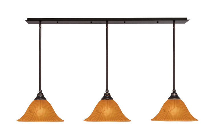Toltec Lighting - 48-DG-58319 - Three Light Multi Light Pendant - Any - Dark Granite