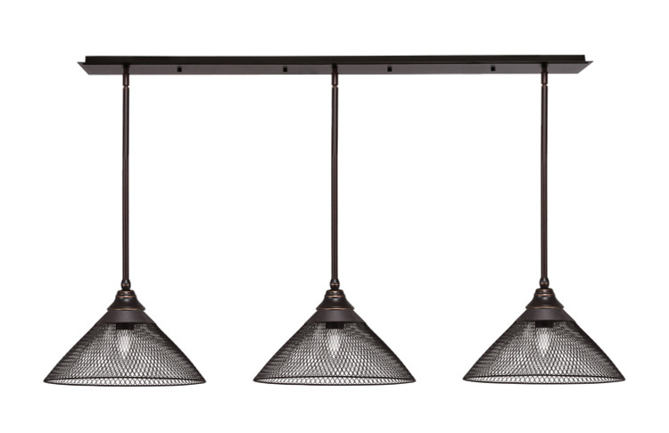 Toltec Lighting - 48-DG-808-DG - Three Light Linear Pendalier - Stem - Dark Granite