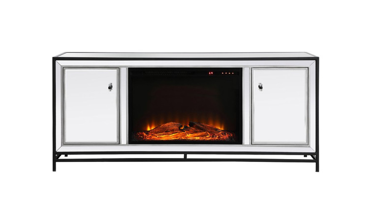 Elegant Lighting - MF701BK-F1 - TV Stand with Fireplace - James - Black
