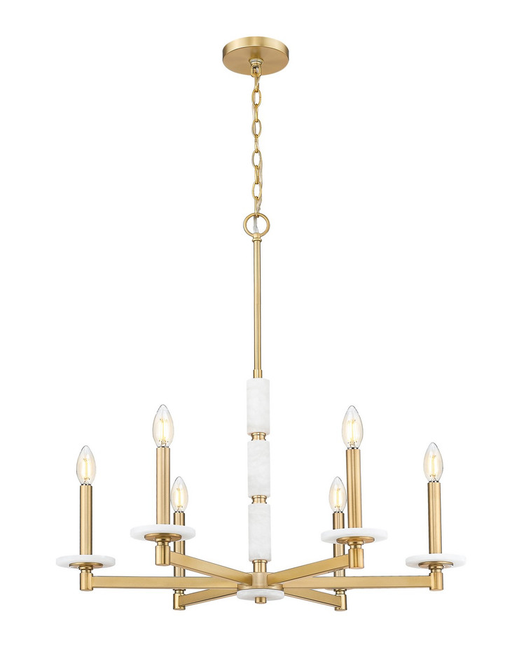 Z-Lite - 3045-6MGLD - Six Light Chandelier - Kaden - Modern Gold