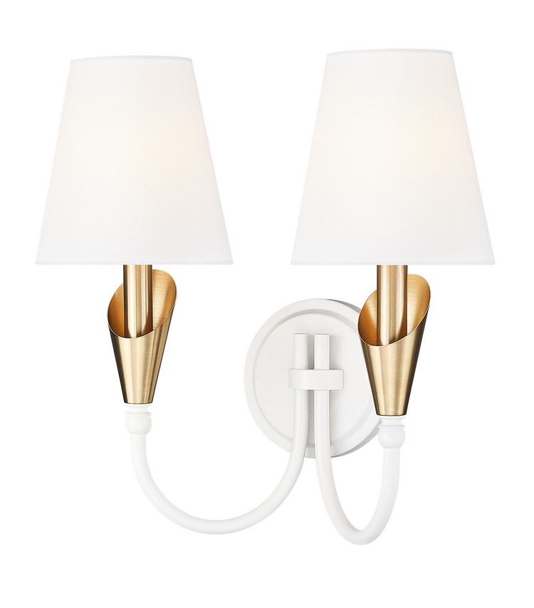 Z-Lite - 4014-2S-TW-MGLD - Two Light Wall Sconce - Claudelle - Tundra White + Modern Gold