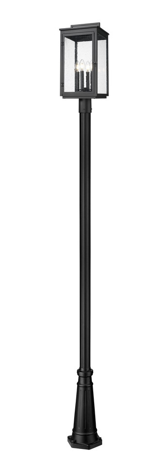 Z-Lite - 5019PHBR-519P-BK - Four Light Outdoor Post Mount - Hartwell - Sand Black