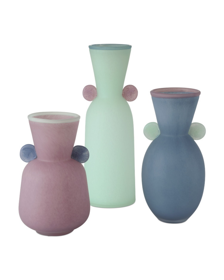 Currey and Company - 1200-0988 - Vase - Vassily Vases Set of 3 - Light Purple / Light Blue / Dark Blue