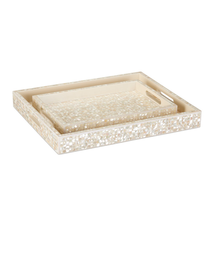 Currey and Company - 1200-1020 - Tray Set of 2 - Gerri Dot - Natural
