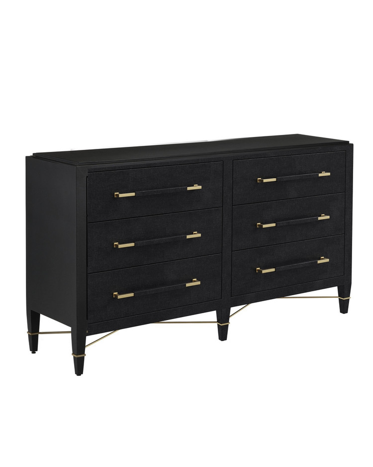 Currey and Company - 3000-0332 - Chest - Verona - Black/Natural/Champagne/Silver