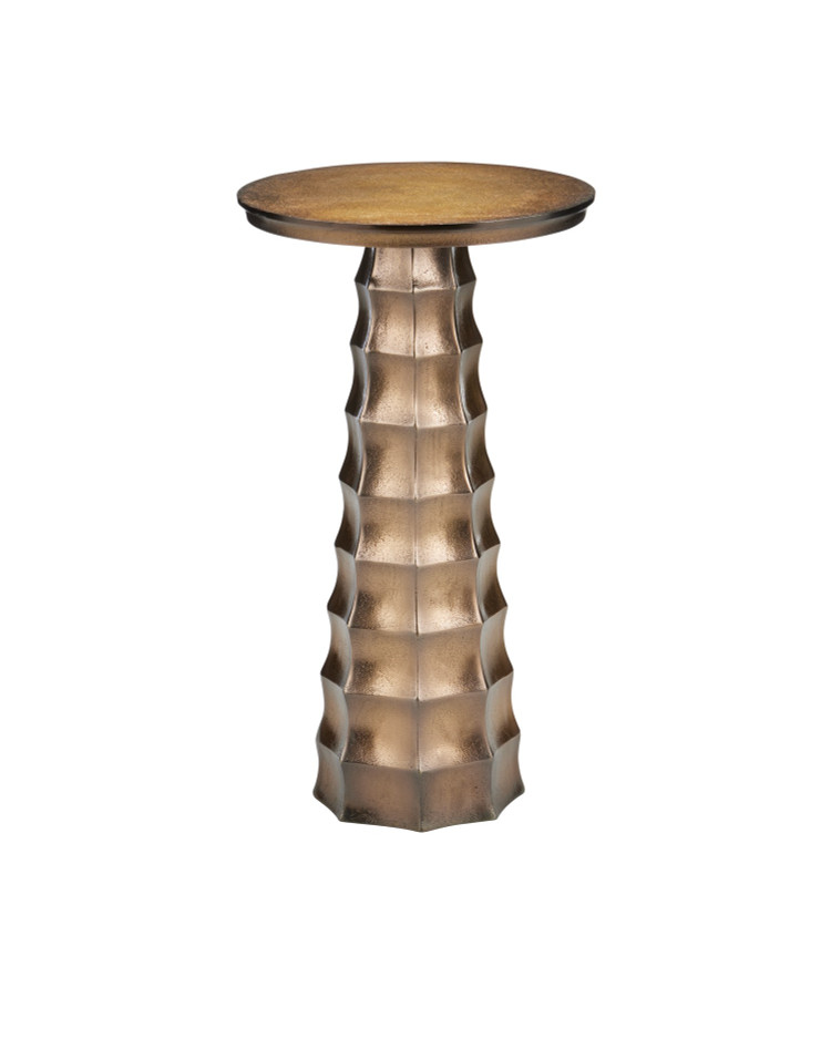 Currey and Company - 4000-0229 - Drinks Table - Gridiron Drinks Table - Antique Brass