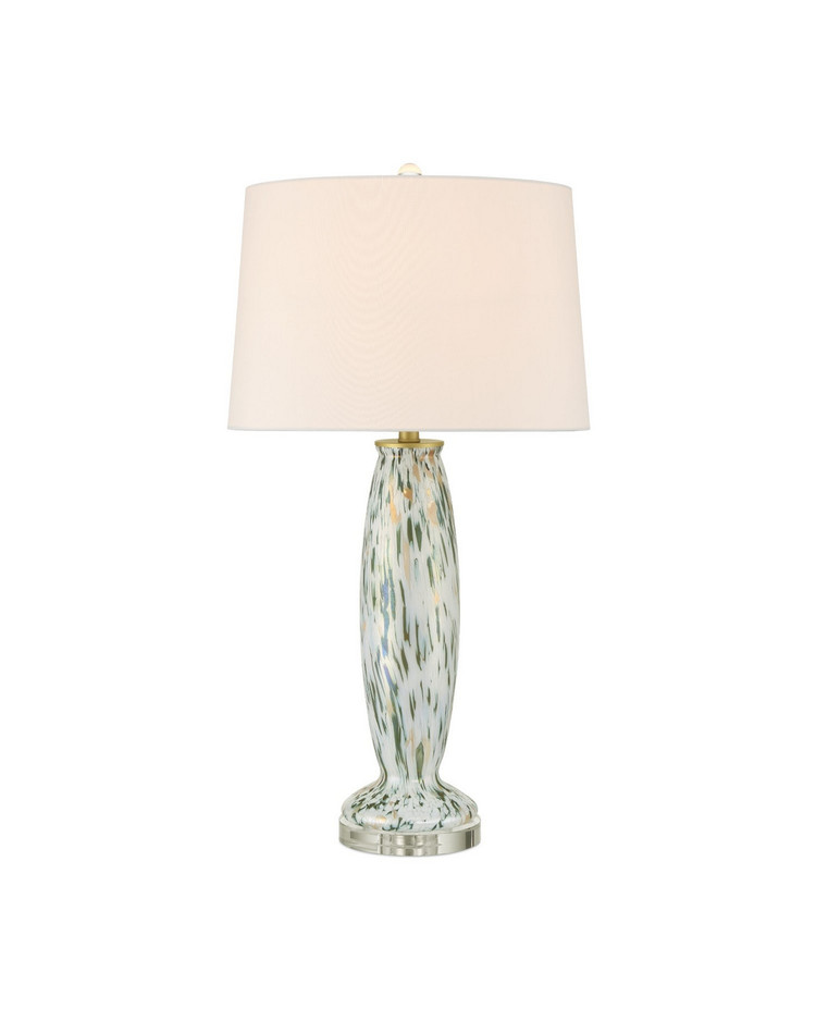 Currey and Company - 6000-1013 - One Light Table Lamp - Motte - White/Green/Pale Pink/Clear