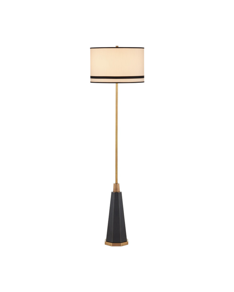 Currey and Company - 8000-0174 - One Light Floor Lamp - Gieves - Black / Bronze / Antique Brass