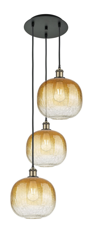 Innovations - 113B-3P-BAB-G481-10AM - Three Light Pendant - Ballston - Black Antique Brass
