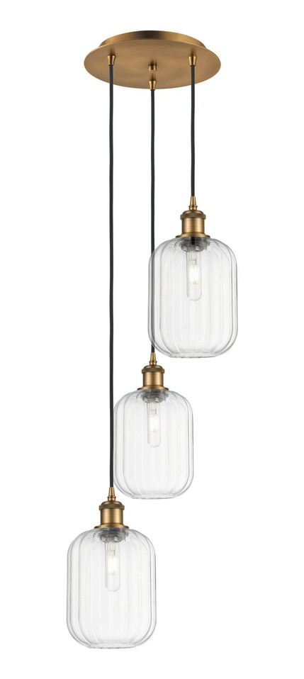Innovations - 113B-3P-BB-G460-7CL - Three Light Pendant - Ballston - Brushed Brass