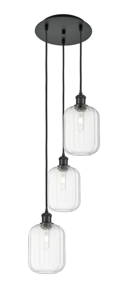 Innovations - 113B-3P-BK-G460-7CL - Three Light Pendant - Ballston - Matte Black
