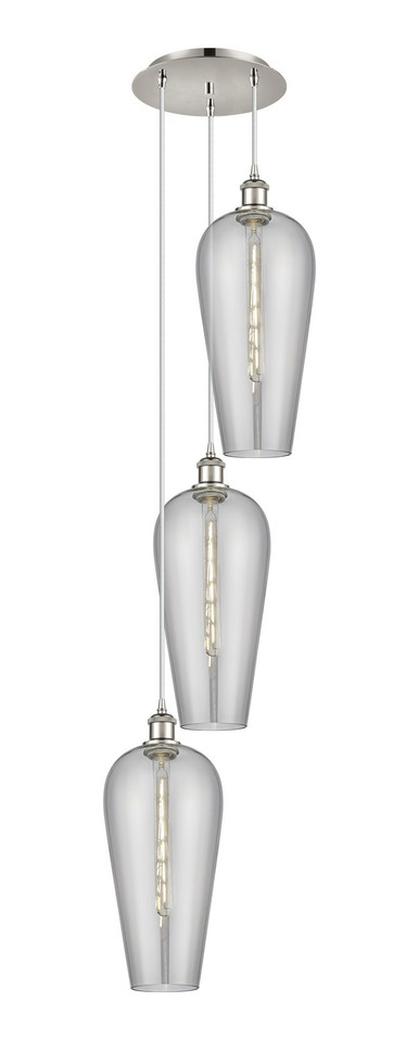 Innovations - 113B-3P-PN-G456-8SM - Three Light Pendant - Ballston - Polished Nickel