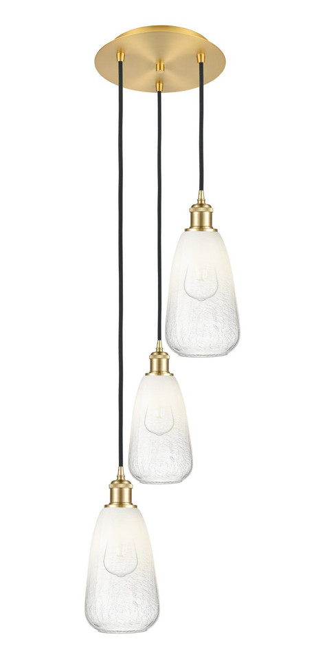 Innovations - 113B-3P-SG-G480-6OP - Three Light Pendant - Ballston - Satin Gold