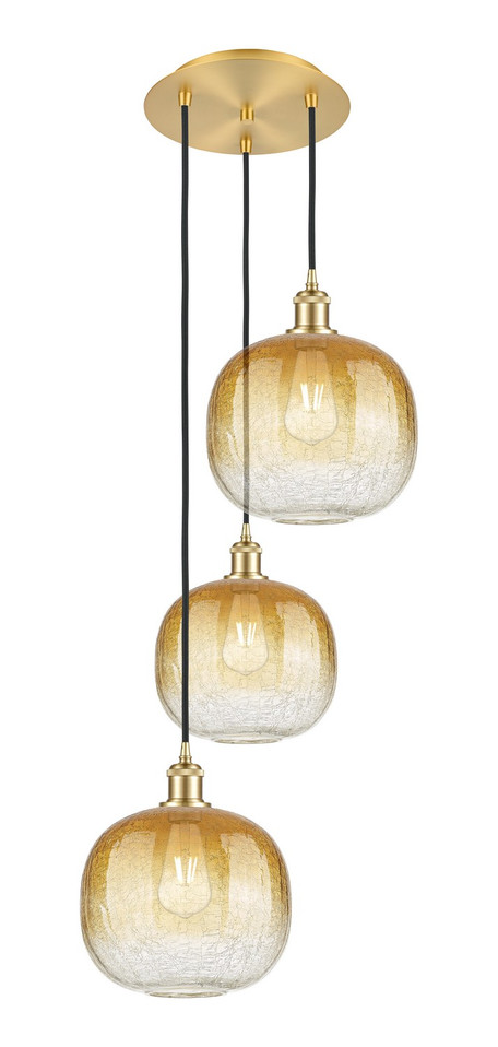Innovations - 113B-3P-SG-G481-10AM - Three Light Pendant - Ballston - Satin Gold