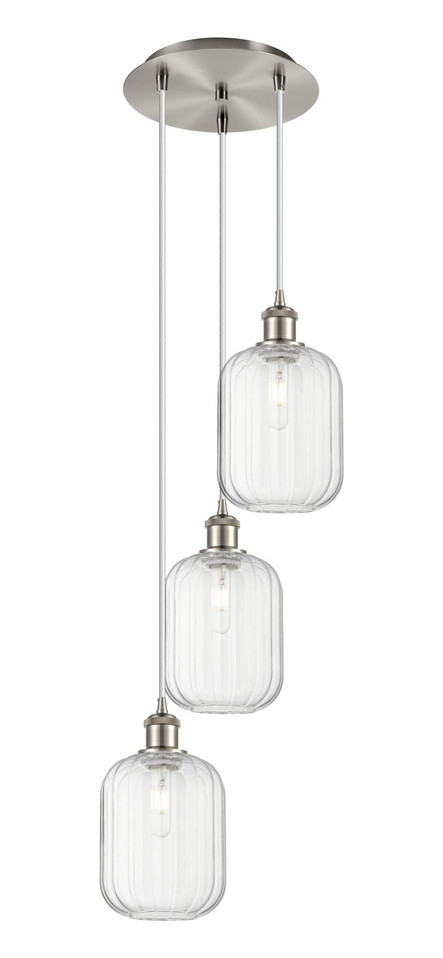 Innovations - 113B-3P-SN-G460-7CL - Three Light Pendant - Ballston - Brushed Satin Nickel