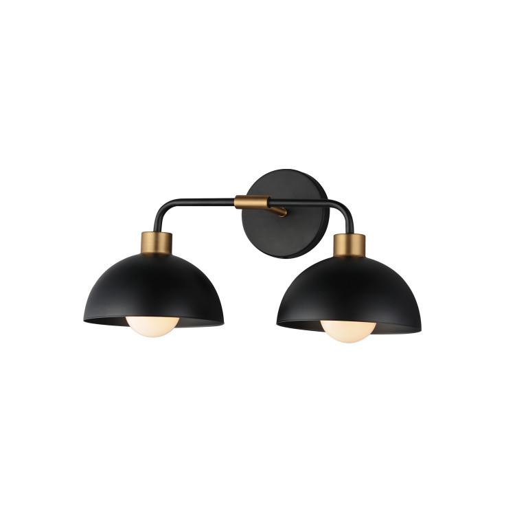Maxim - 10022BKNAB - Two Light Wall Sconce - Thelonious - Black / Natural Aged Brass Maxim - 10022BKNAB - Two Light Wall Sconce - Thelonious - Black / Natural Aged Brass
