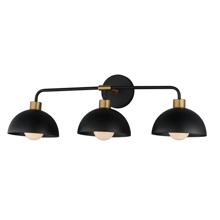 Maxim - 10023BKNAB - Three Light Bath Vanity - Thelonious - Black / Natural Aged Brass Maxim - 10023BKNAB - Three Light Bath Vanity - Thelonious - Black / Natural Aged Brass