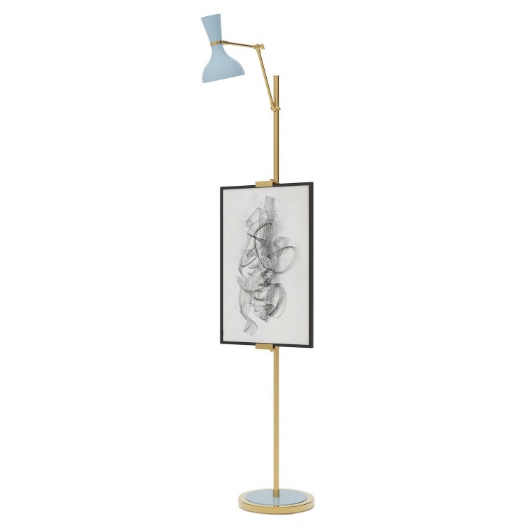 Robert Abbey - BB16BB - One Light Floor Easel - Clare - Modern Brass w/Baby Blue Painted