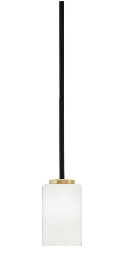 Toltec Lighting - 6201-MBNAB-3001 - One Light Mini Pendant - Sandia - Matte Black & New Age Brass