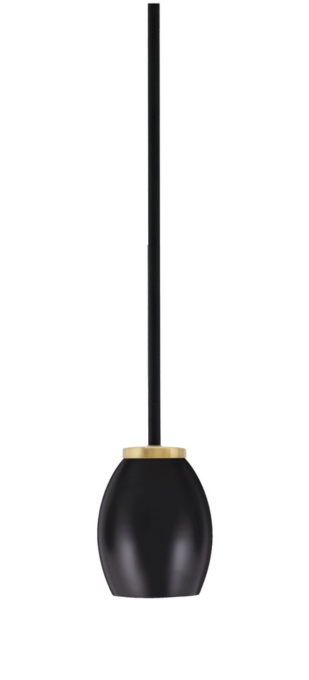 Toltec Lighting - 6201-MBNAB-426-MB - One Light Mini Pendant - Sandia - Matte Black & New Age Brass