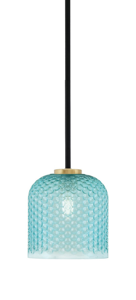 Toltec Lighting - 6201-MBNAB-4915 - One Light Mini Pendant - Sandia - Matte Black & New Age Brass