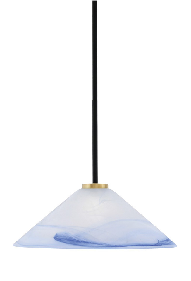 Toltec Lighting - 6201-MBNAB-514 - One Light Pendant - Sandia - Matte Black & New Age Brass
