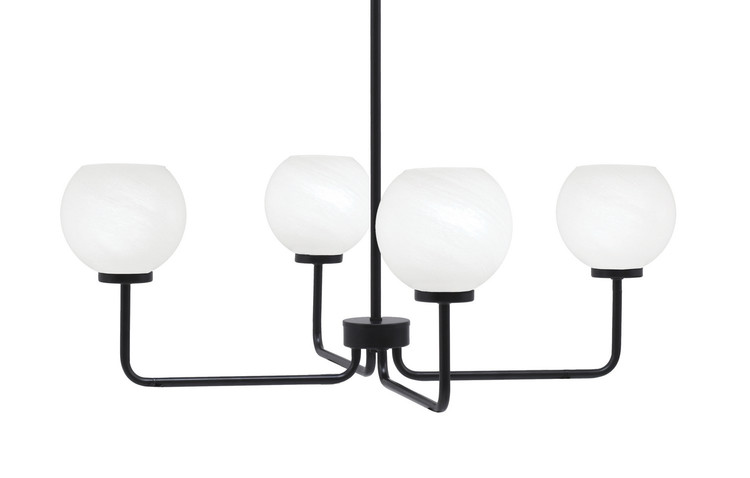 Toltec Lighting - 6204-MB-4101 - Four Light Chandelier - Sandia - Matte Black