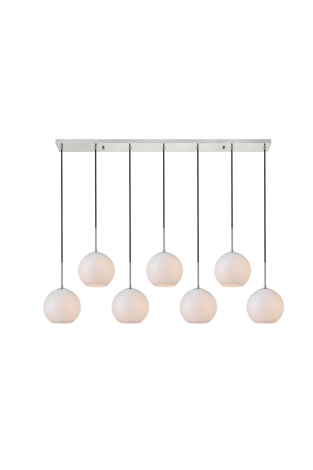 Elegant Lighting - LD2231C - Seven Light Pendant - Baxter - Chrome And Frosted White