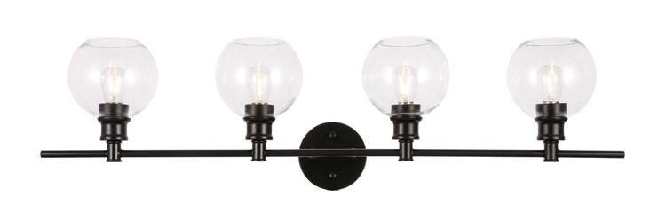 Elegant Lighting - LD2322BK - Four Light Wall Sconce - Collier - Black and Clear glass