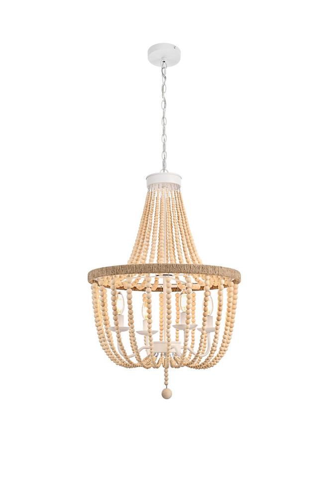 Elegant Lighting - LD306D20BG - Four Light Pendant - Jolie - Beige