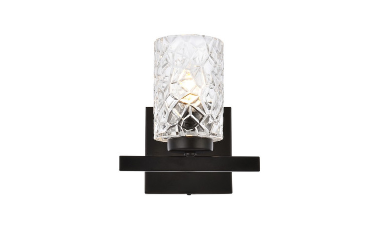 Elegant Lighting - LD7025W7BK - One Light Bath - Cassie - Black and Clear Shade