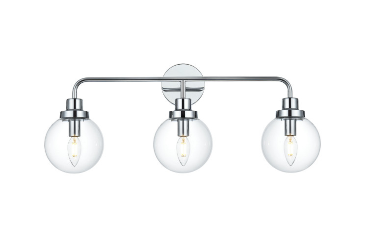 Elegant Lighting - LD7035W28C - Three Light Wall Sconce - Hanson - Chrome and Clear