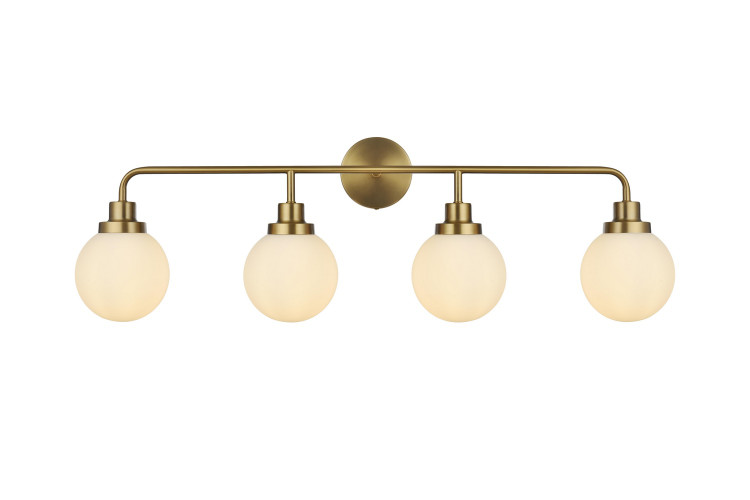 Elegant Lighting - LD7036W38SG - Four Light Wall Sconce - Hanson - Satin Gold and Opal White