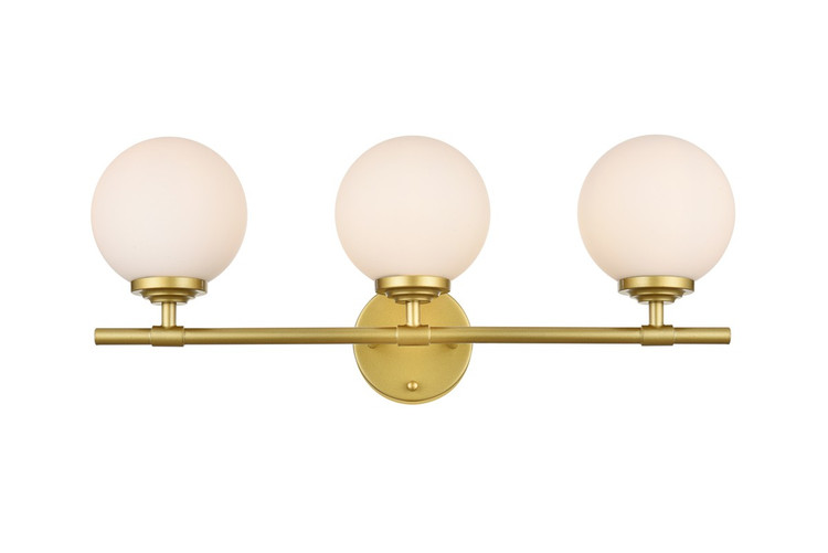 Elegant Lighting - LD7301W24BRA - Three Light Bath Sconce - Ansley - Brass
