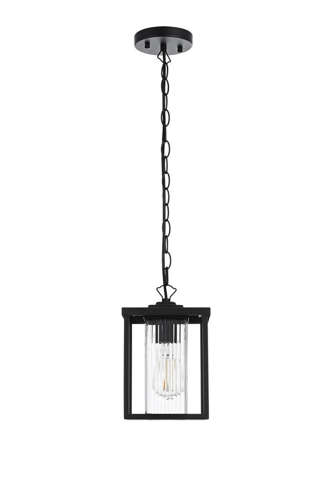 Elegant Lighting - OD302H11BK - One Light Outdoor Pendant - Dover - Black