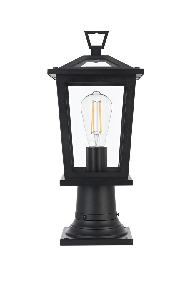 Elegant Lighting - OD332P17BK - One Light Outdoor Post Mount - Cayman - Black