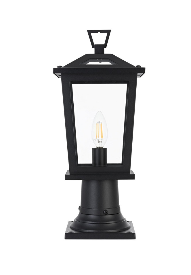 Elegant Lighting - OD333P17BK - One Light Outdoor Post Mount - Berks - Black
