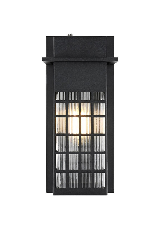 Elegant Lighting - OD360W15BK - One Light Outdoor Wall Sconce - Palmer - Black