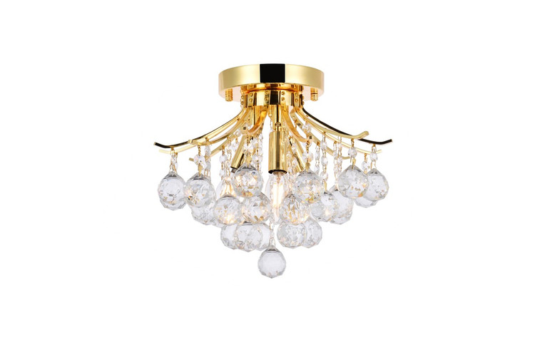 Elegant Lighting - V8000F12G/RC - Three Light Flush Mount - Toureg - Gold Elegant Lighting - V8000F12G/RC - Three Light Flush Mount - Toureg - Gold