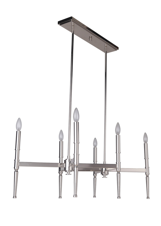 Craftmade - 44626-PLN - Six Light Chandelier - Ella - Polished Nickel