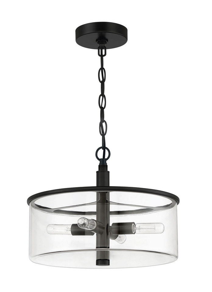 Craftmade - 55654-FB - Four Light Convertible Semi Flush - Hailie - Flat Black